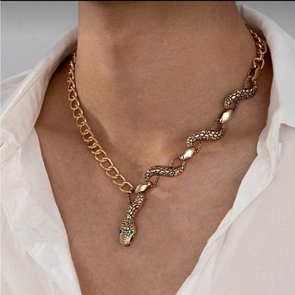 Gold Snake Chain Necklace R71 - Picture 1 of 2
